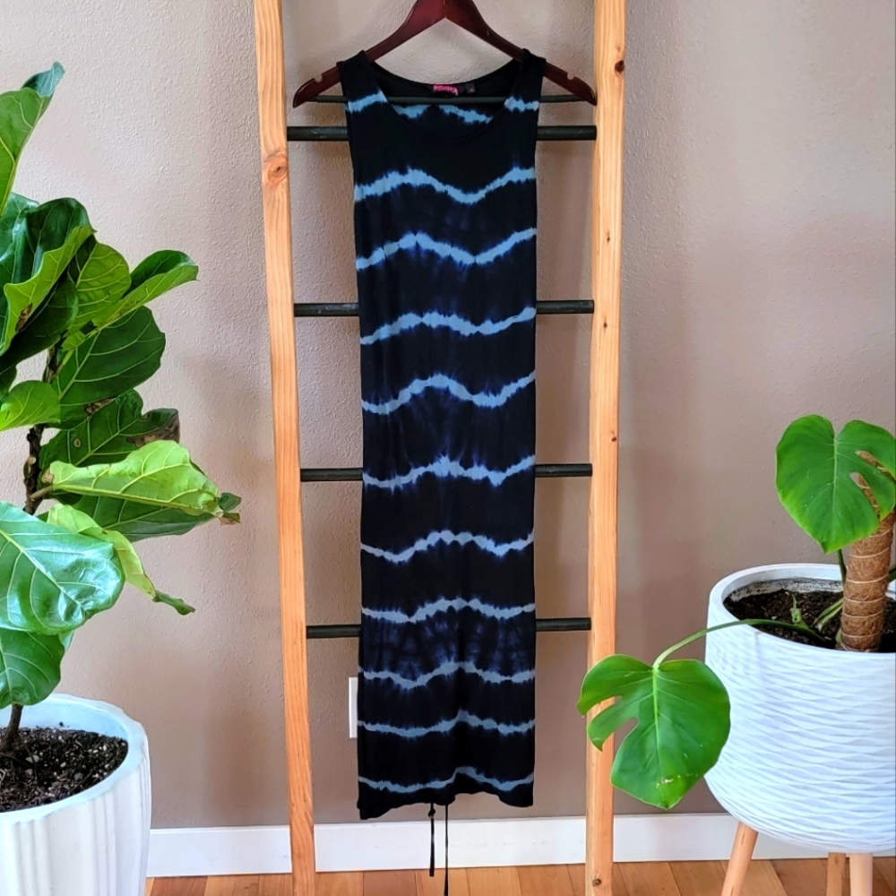 Blue Tie-Dye Summer Dress